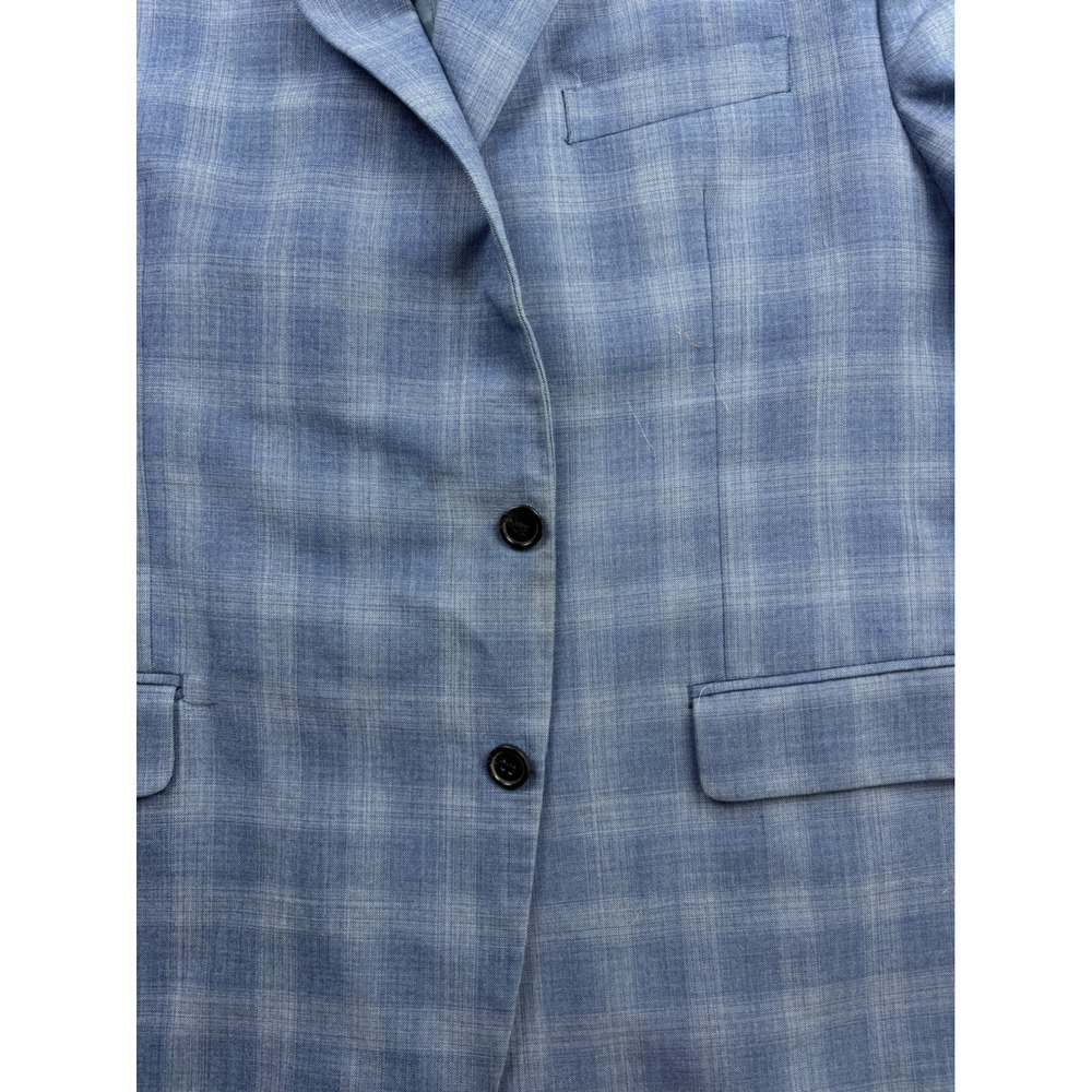 Lauren Ralph Lauren Mens Blue Plaid Wool Blend Sport Coat Blazer 48R - Picture 7 of 9